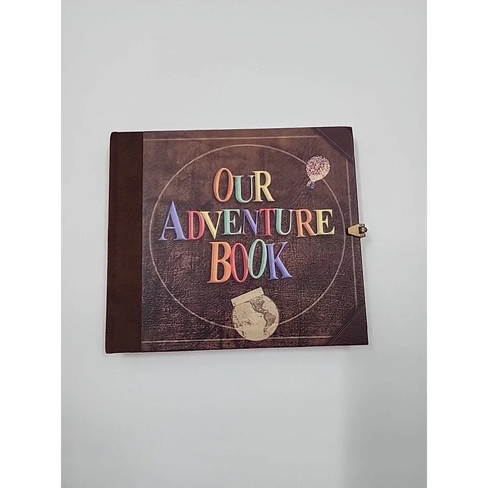 Disney Pixar Up Our Adventure Book Scrapbook Travel Journal Vintage Map Clasp